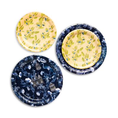 Coniglio Palm Beach - Cranes and Faded Banana Printed Paper Disposable Plates