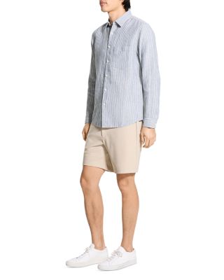  Irving Long Sleeve Linen Shirt in Summer Stripe