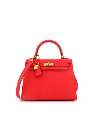 Pre-Owned HERMÈS - Kelly 25 Handbag Red Epsom with Gold Hardware