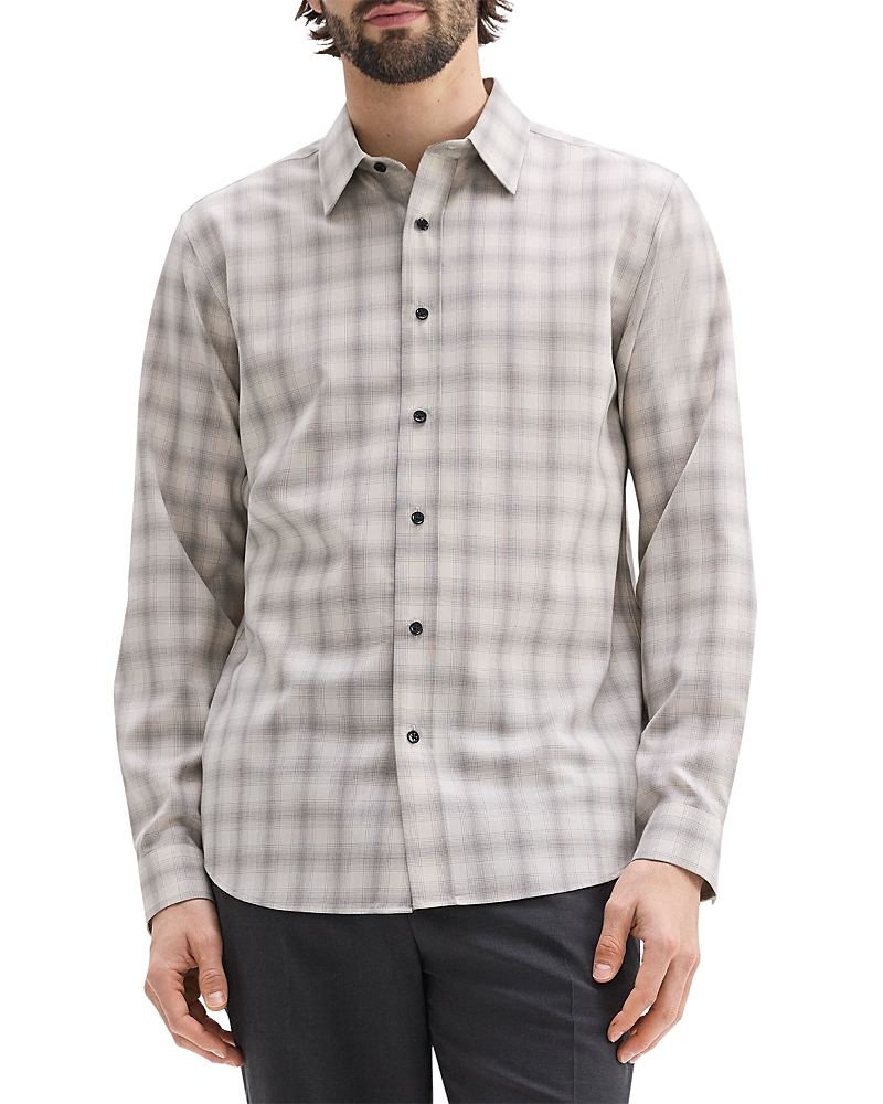 Theory Irving Wool Shirt In Brown