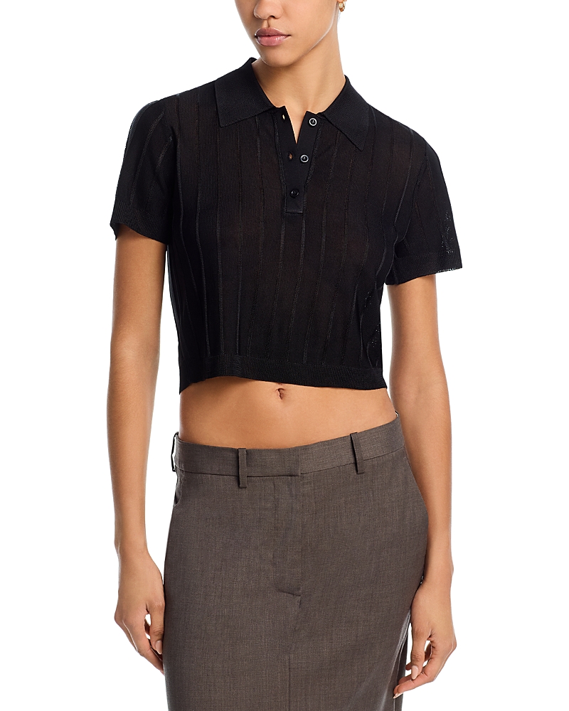 Frame Womens Black The Smart Polo Knitted Wool Shirt Xs In Black