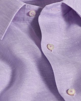 Trim Fit Linen Solid Dress Shirt