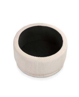 Lyla Chenille Round Storage Ottoman
