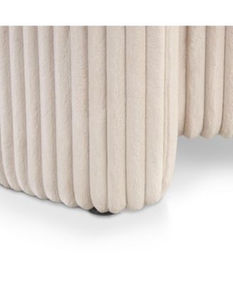 Lyla Chenille Round Storage Ottoman with Reversible Cushion