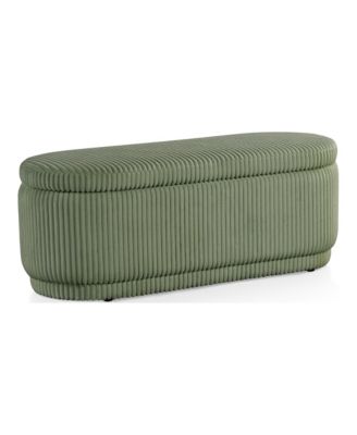 Lyla Chenille Oval Storage Bench
