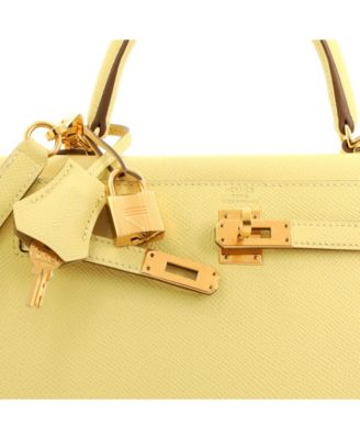 Kelly 25 Handbag Yellow Epsom with Gold Hardware