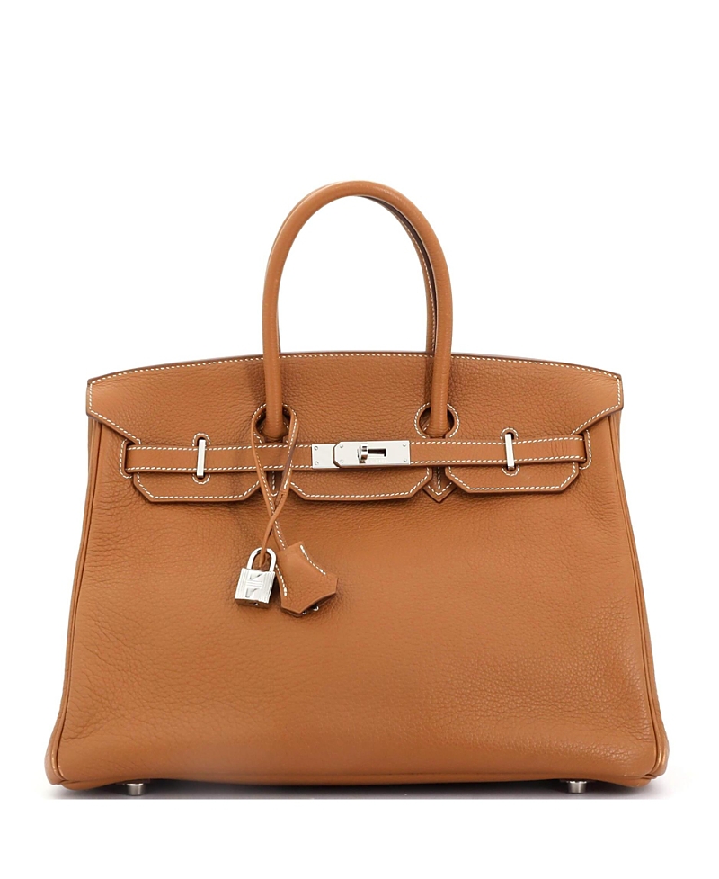 Pre-owned Pre-owned Hermes Hermes Birkin 35 Handbag Brown Clemence With Palladium Hardware