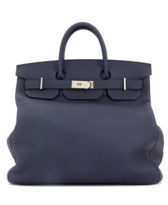 Pre-Owned HERMÈS - HAC 40 Handbag Blue Togo with Palladium Hardware