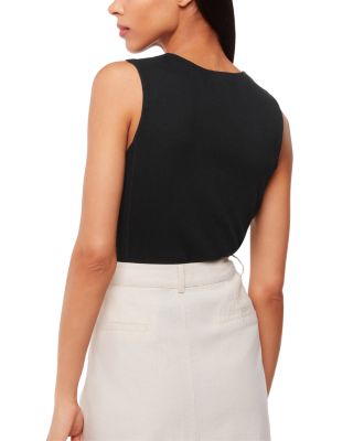 High Neck Rib Detail Tee