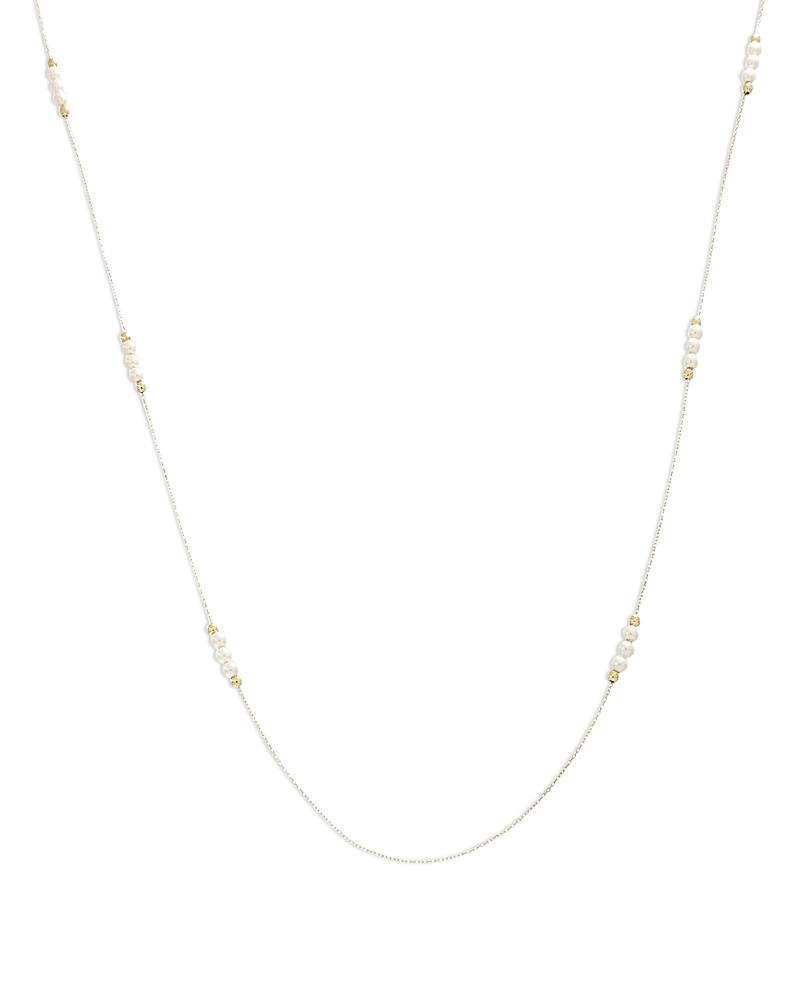 Moon & Meadow 14k Yellow Gold Swarovski Imitation Pearl Station Necklace, 24 In Gold
