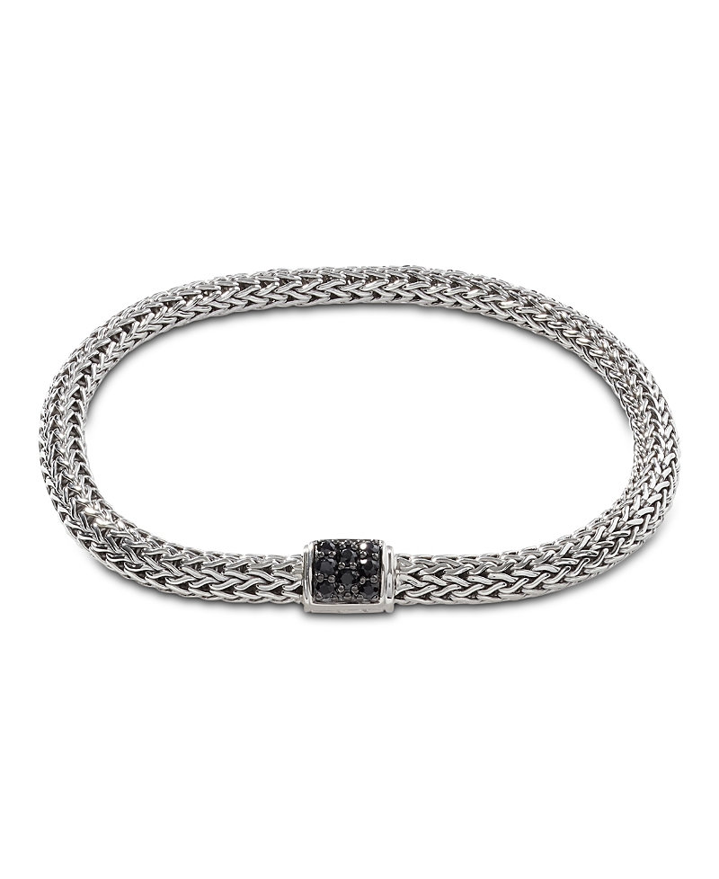 John Hardy Sterling Silver Icon Bracelet with Pave Black Sapphire, 5mm