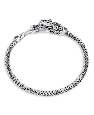 Sterling Silver Legends Naga Blue Sapphire Dragon Link Bracelet