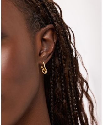 Solid Yellow Gold - Galaxy Hoops Earrings Set