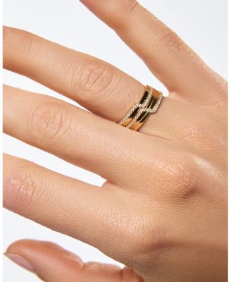 Solid Yellow Gold - Triple Lab Grown Diamond Elevate Ring
