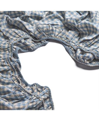 Piglet in Bed - Gingham Linen Fitted Sheet, King