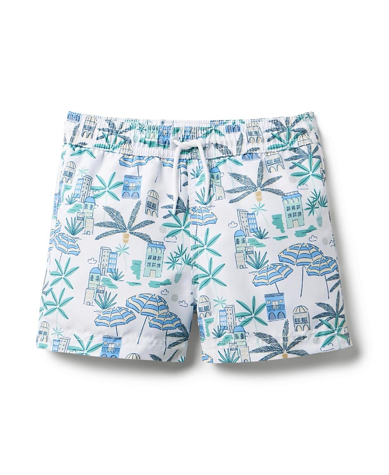 Shop Janie And Jack Boys' Recycled Coastal Getaway Swim Trunk - Little Kid, Big Kid