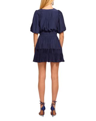 Florencia Belted Puff Sleeve Mini Dress
