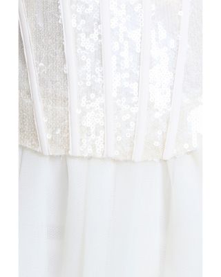 Sequin Lace Peplum Tulle Dress