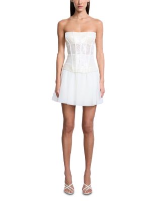 Sequin Lace Peplum Tulle Dress