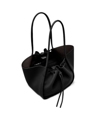 Large Ruched Tote in Soft Pebbled Leather