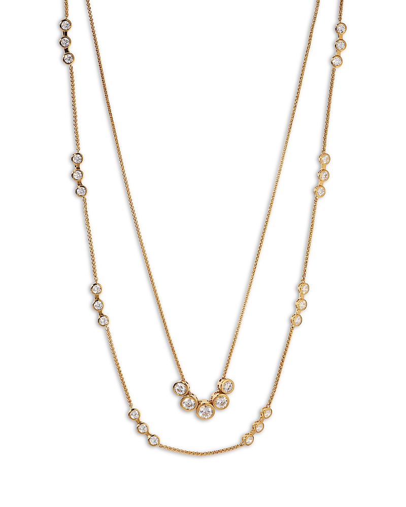 Nadri Bklyn Cubic Zirconia Bezel Layered Necklace, 16-19 In Gold
