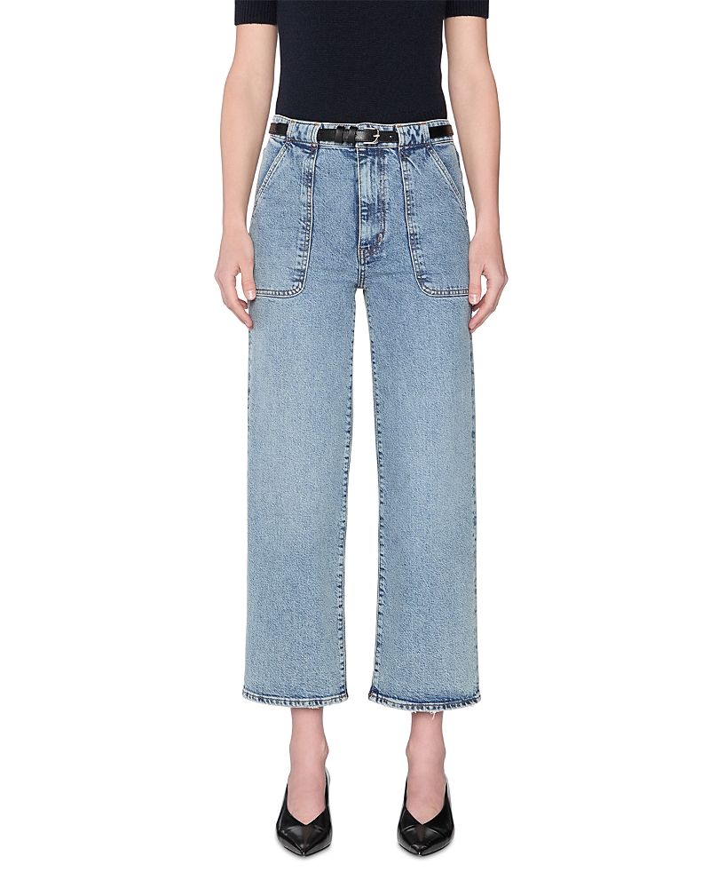 Frame The Modern Pocket Wide Leg Jeans In Charge In Blue