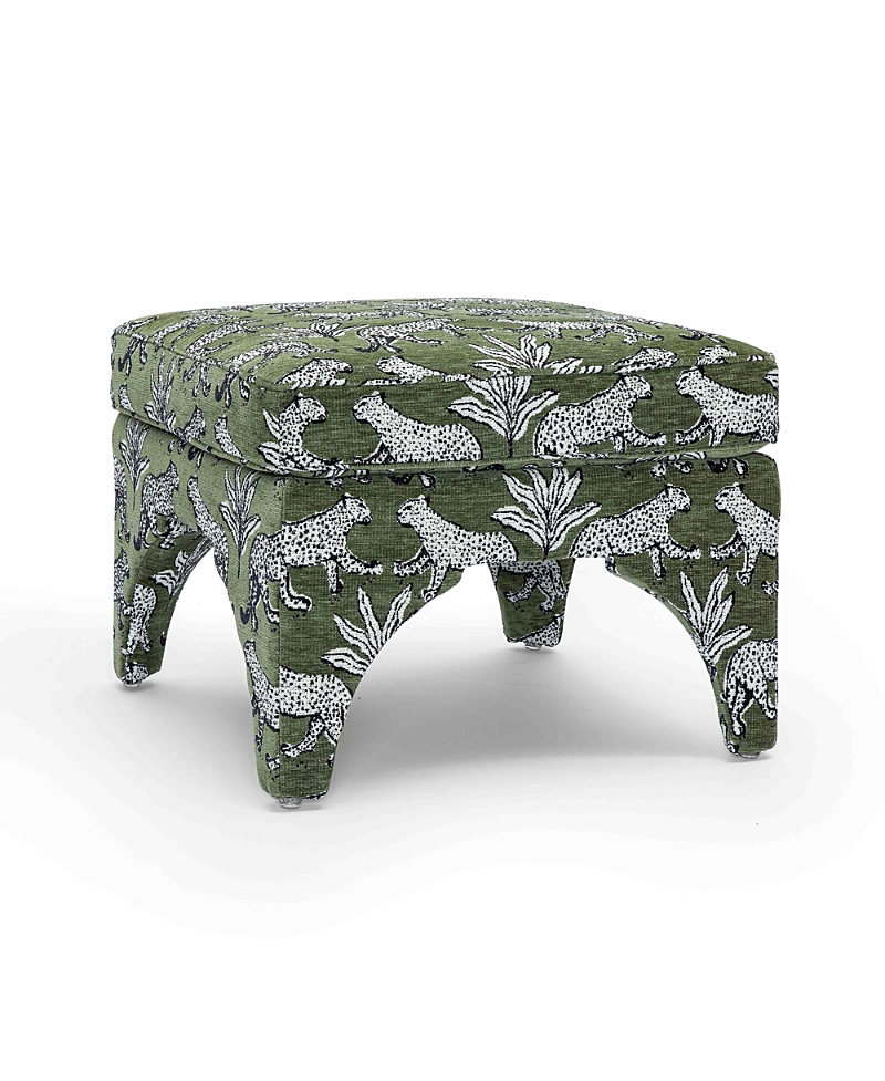 Tov Furniture Raji Leopard Jacquard Ottoman