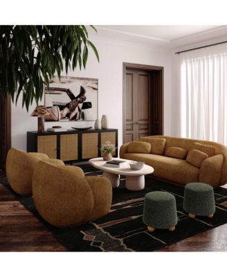 Jaine Loose Faux-Mohair Ottoman