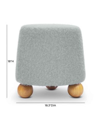 Jaine Loose Faux-Mohair Ottoman