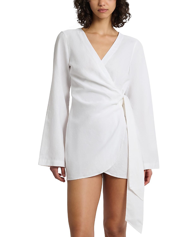 Onia Air Linen-blend Wrap Dress