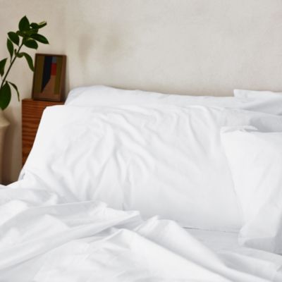 Washed Cotton Percale Pillowcase Pair, Queen