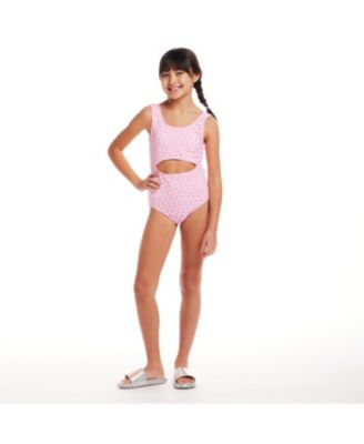 Girls' Smiley One Piece Swim Suit - Big Kid