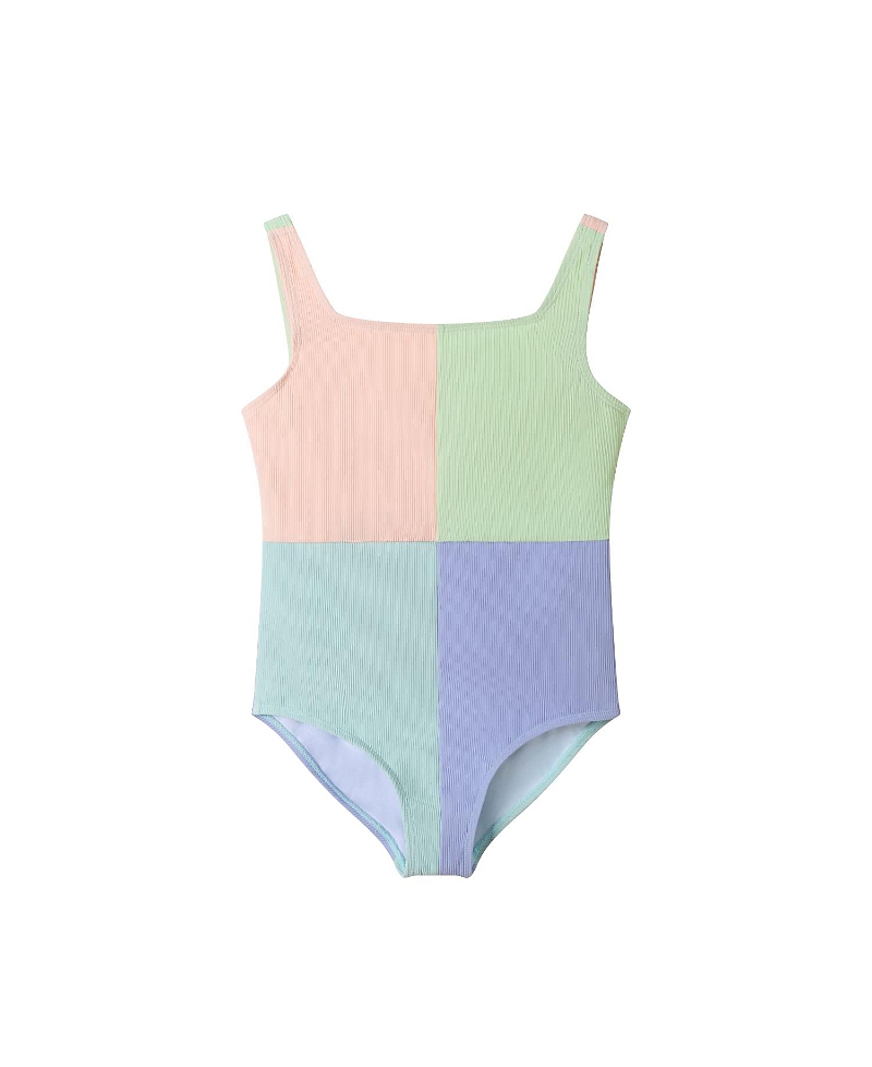 ANDY & EVAN GIRLS' COLOR BLOCK ONE PIECE SWIM SUIT - BIG KID