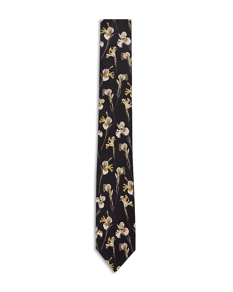 Ted Baker Frinton Orchid Print Silk Classic Tie In Black