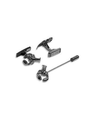 Mariine Lobster Cufflinks & Lapel Pin Gift Set