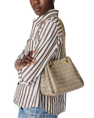 Small Parachute Intrecciato Leather Shoulder Bag