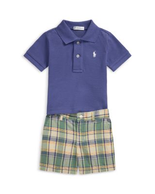 Ralph Lauren - Boys' Cotton Polo Shirt & Madras Short Set - Baby