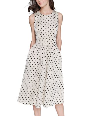 Printed Hammered Satin Midi Dress