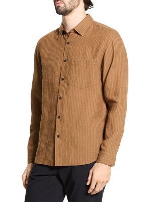  Irving Long Sleeve Linen Shirt in Summer Stripe