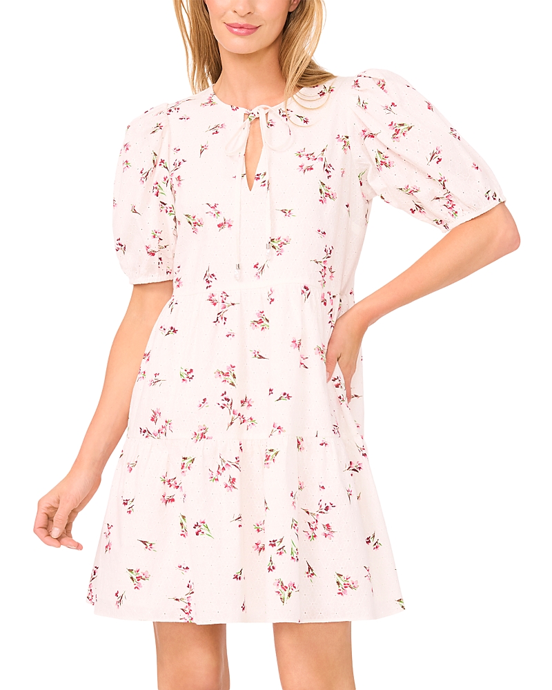 Shop Cece Tie Front Short Tiered Dress