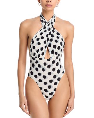 Norma Kamali - Crossover Halter One Piece Swimsuit