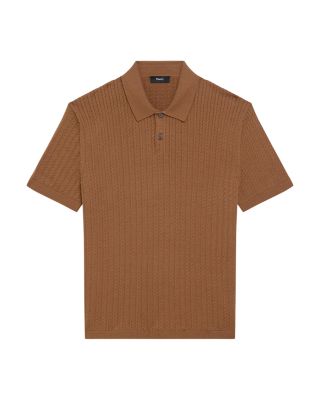 Short Sleeve Cable Polo in Breach 