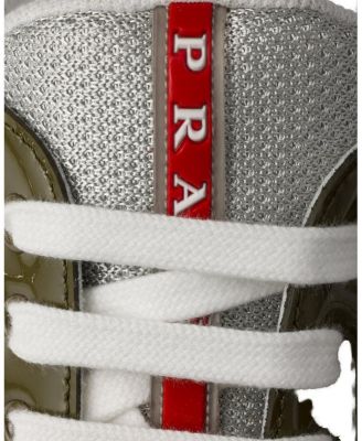 Men's Patent Leather and Technical Fabric America's Cup Sneakers in Green