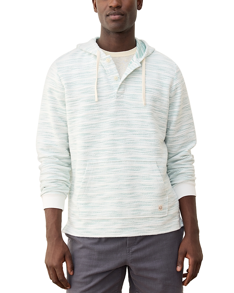 Marine Layer Portola Space Dye Stripe Slub Cotton Blend Beach Hoodie In Blue