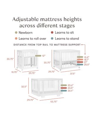 Yuzu 8 in 1 Convertible Crib with All Stages Conversion Kits