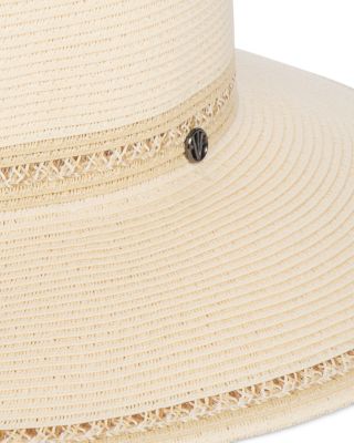 Woven Trim Wide Brim Sun Hat