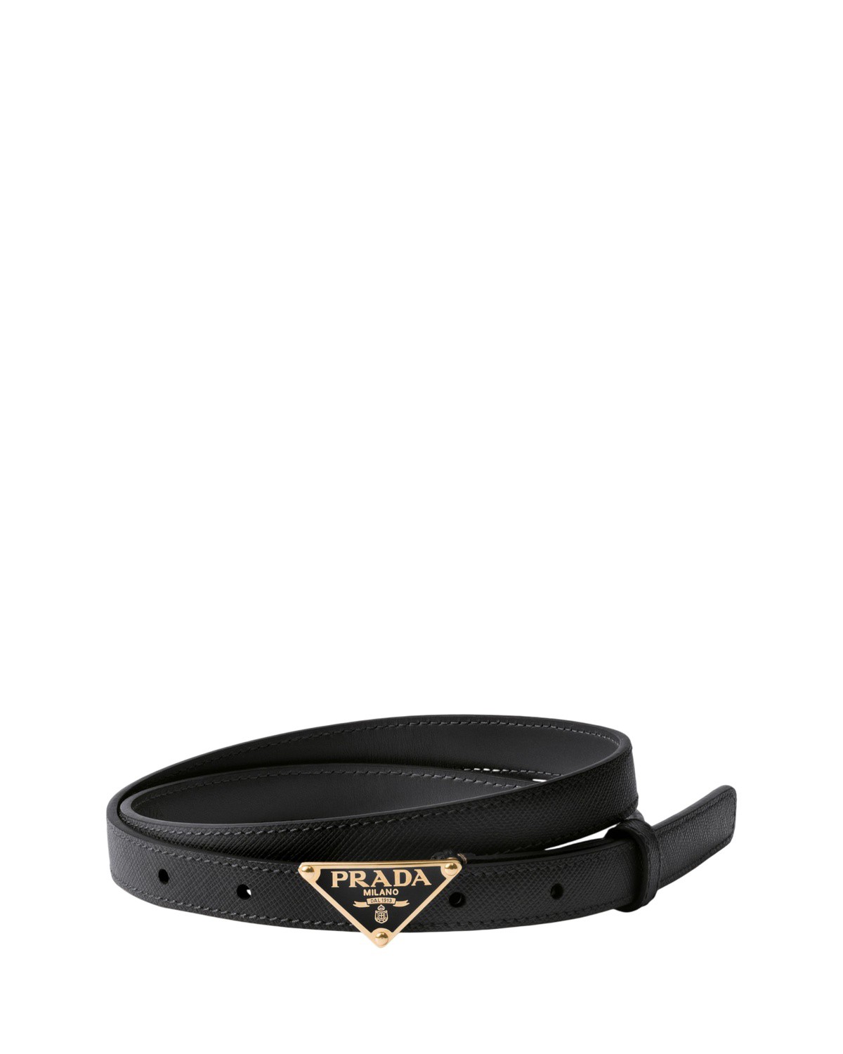 Prada Saffiano Leather Belt in Black