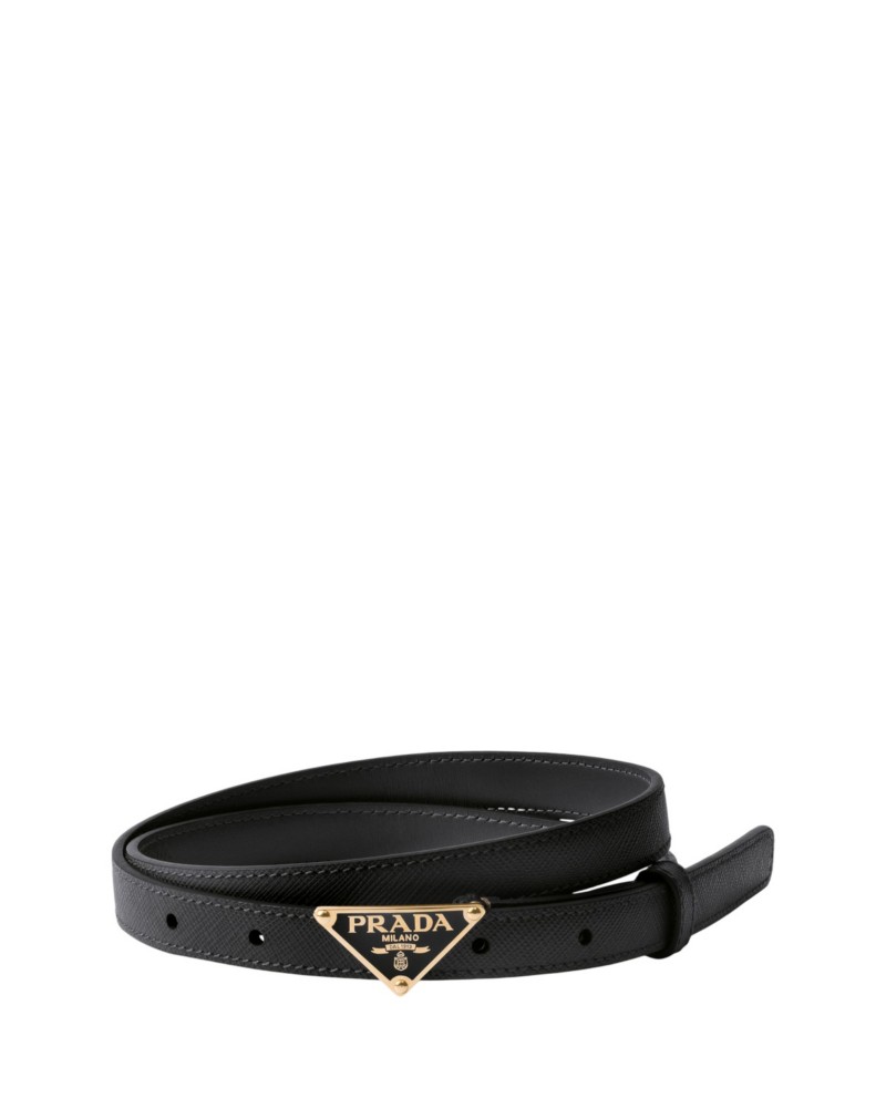 Prada Saffiano Leather Belt in Black