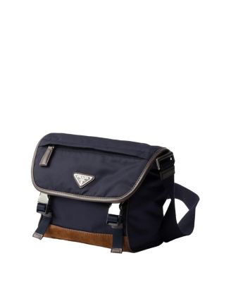 Medium Re-Nylon and Leather Shoulder Bag