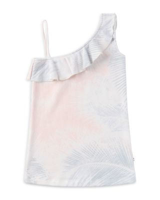 SOL ANGELES - Girls' One Shoulder Mini Ruffle Cotton Dress - Little Kid, Big Kid